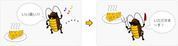 いい臭いなので、エサに興味があるゴキブリ